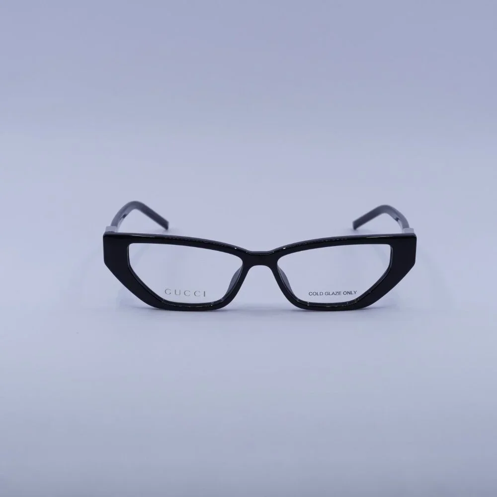 Gucci GG1683O 001 Eyeglasses Shiny Black 53mm Cat Eye Frame